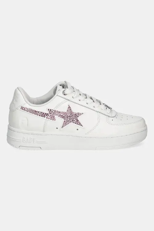 Кожаные кроссовки A Bathing Ape Bape Sta #50 L цвет белый 1K80291350