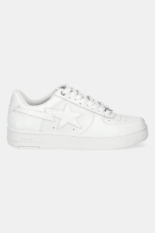 Кожаные кроссовки A Bathing Ape BAPE STA #3 M2 мужские цвет белый 1K80191303