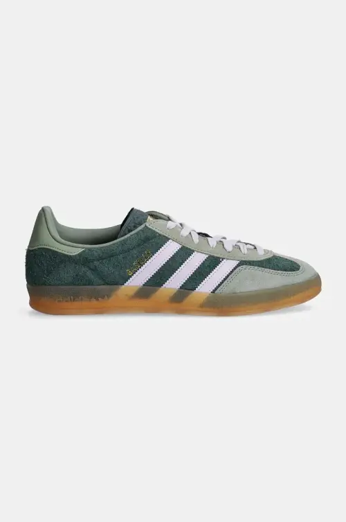 Замшевые кроссовки adidas Originals Gazelle Indoor цвет зелёный JI0323