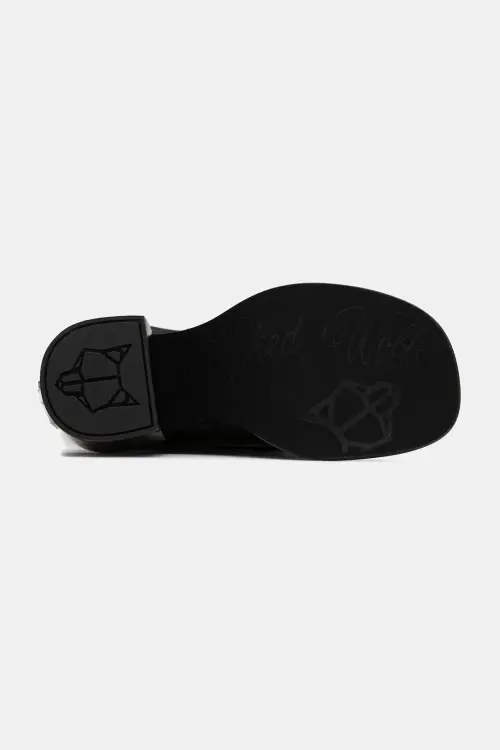 Кожаные сапоги Naked Wolfe Nature цвет чёрный каблук кирпичик Nature Nappa Prince Leather Black