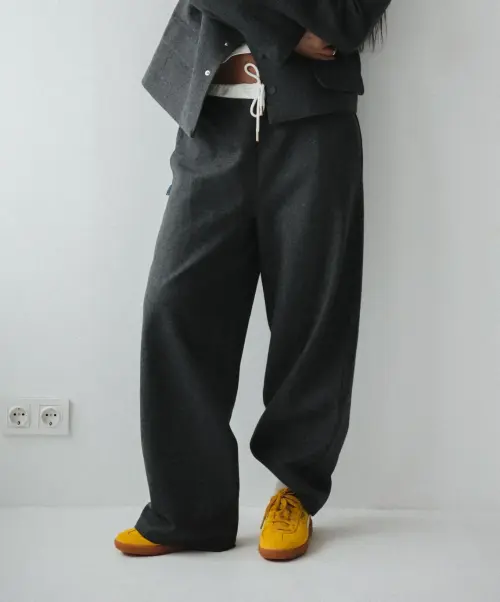 Брюки Tassha Yu Wooly Casual Pants Grafit  Melange 