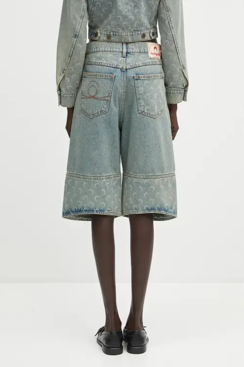 Джинсовые шорты Marine Serre Moon Laser Denim Skater узор высокая посадка USH004A.CDEN0003