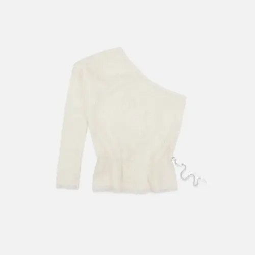 Tassha Yu One Shoulder Lace Longsleeve Cream 