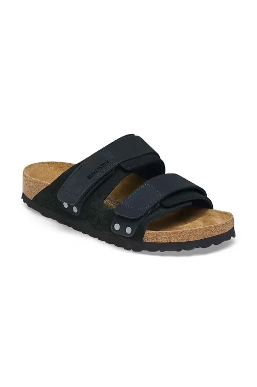 Замшевые шлепанцы Birkenstock Uji мужские цвет чёрный 1024810