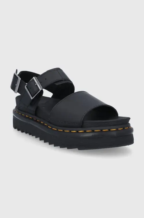 Кожаные сандалии Dr. Martens Voss женские цвет чёрный на платформе DM24233001.Voss-Black