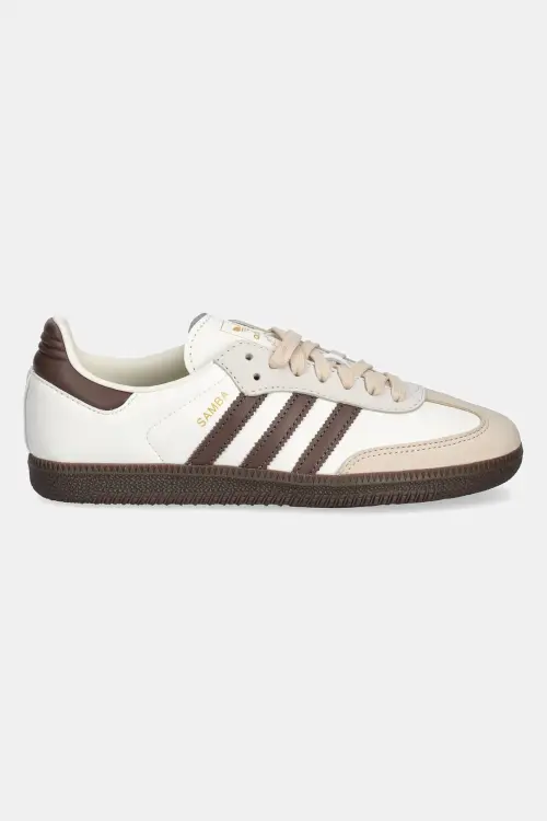 Кожаные кроссовки adidas Originals Samba OG цвет бежевый JR8842