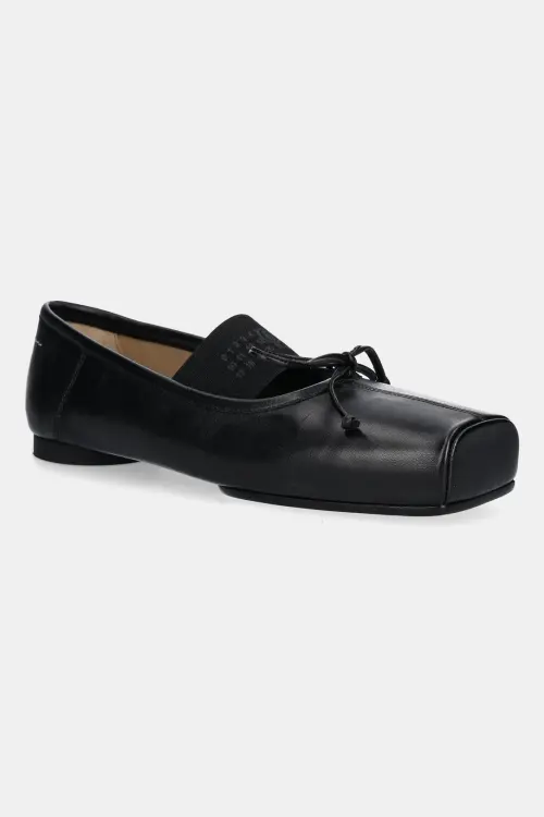 Кожаные балетки MM6 Maison Margiela цвет чёрный S59WZ0103.P3628.T8013