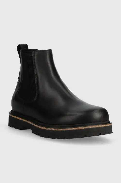 Кожаные полусапоги Birkenstock Highwood женские цвет чёрный на плоском ходу