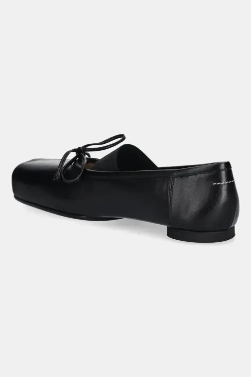 Кожаные балетки MM6 Maison Margiela цвет чёрный S59WZ0103.P3628.T8013
