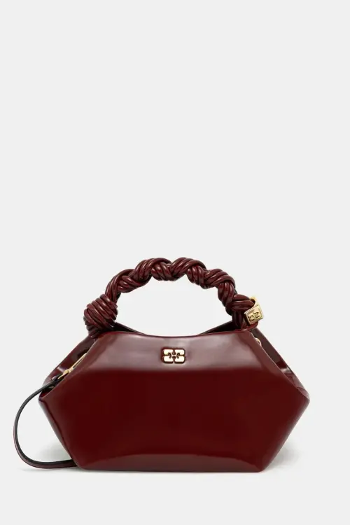 Сумочка GANNI Bou Bag Small Patent Oleatex цвет бордовый