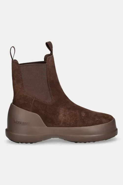Замшевые сапоги Moon Boot MB LUNA CHELSEA SUEDE цвет коричневый 80D2480050 M004