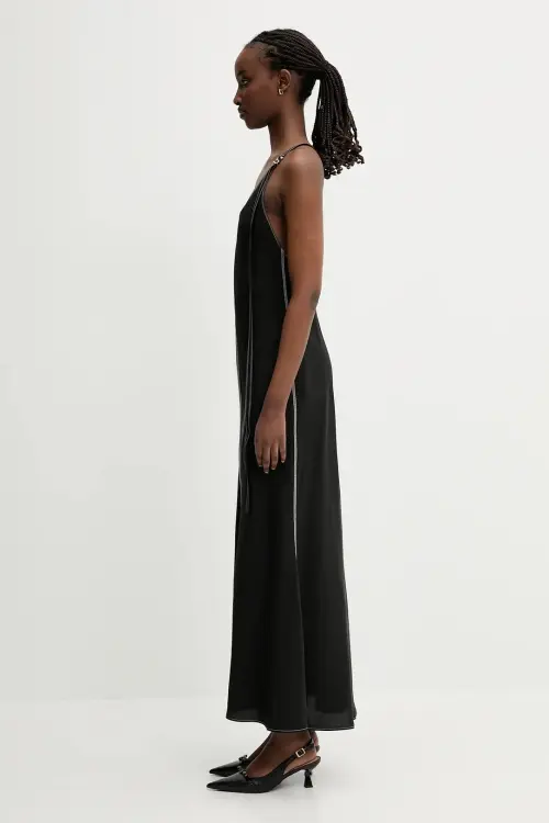 Платье Sportmax Unione цвет чёрный maxi расклешённое