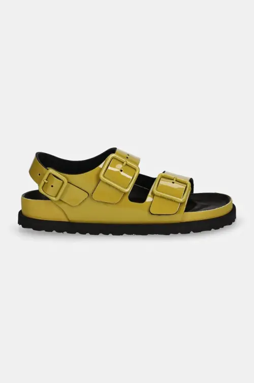 Кожаные сандалии Birkenstock 1774 Milano Shiny Patent Leather женские цвет зелёный 1028712