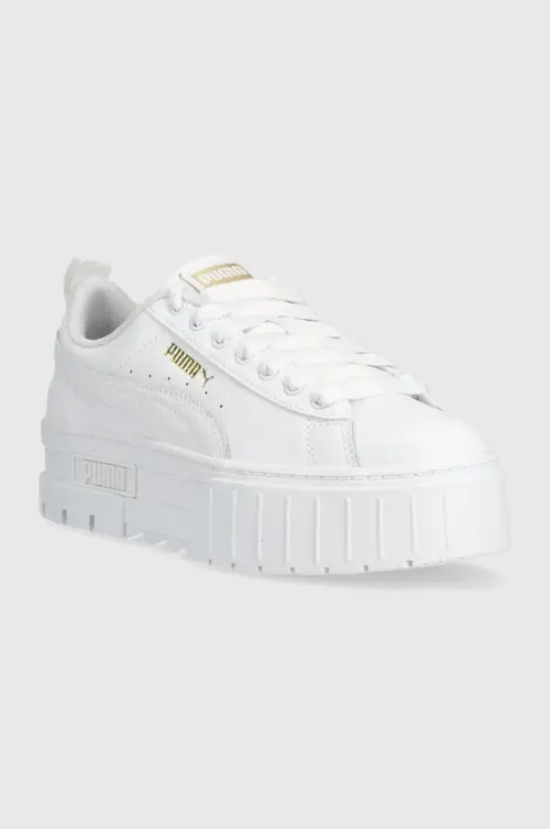 Детские кожаные кроссовки Puma Mayze Lth Jr цвет белый