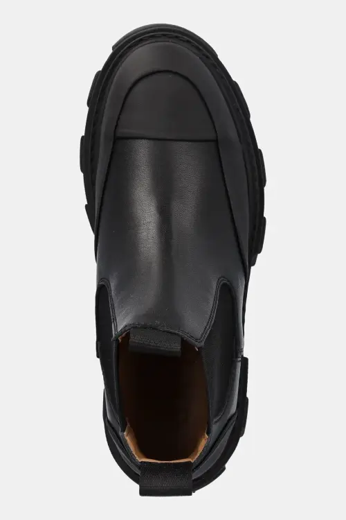 Ботинки GANNI Cleated Low Chelsea Boot цвет чёрный на плоском ходу