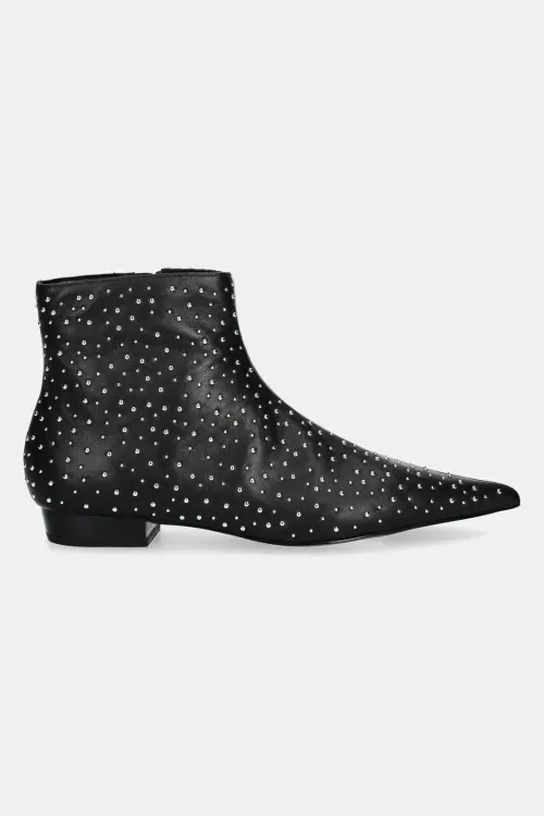 Кожаные полусапожки Stand Studio Pamela Boot женские цвет чёрный на плоском ходу 66338-7780