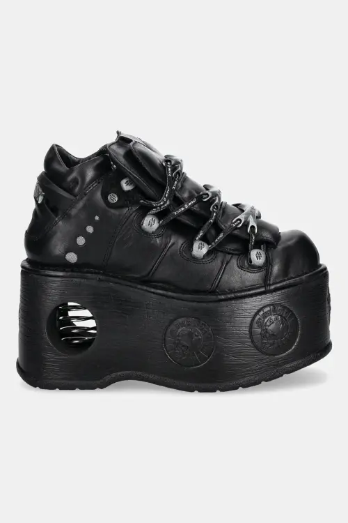 Кожаные кроссовки New Rock ITALI NEGRO, NOMADA NEGRO, NEPTUNO / SPACE цвет чёрный