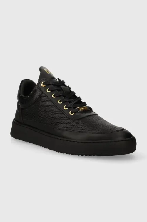 Кожаные кроссовки Filling Pieces Low Top Aten цвет чёрный 10126591847
