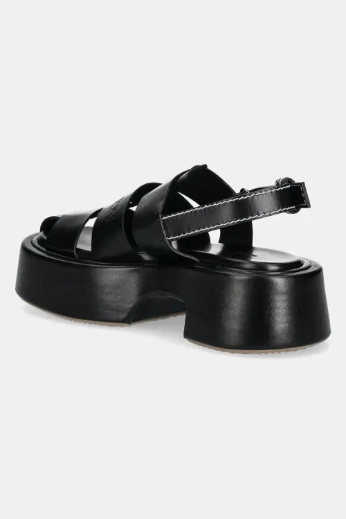 Кожаные сандалии JW Anderson женские цвет чёрный на платформе SN0099 LA0323 999