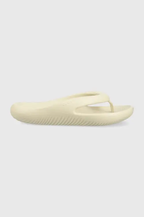 Вьетнамки Crocs Mellow Flip женские цвет бежевый на плоском ходу 208437