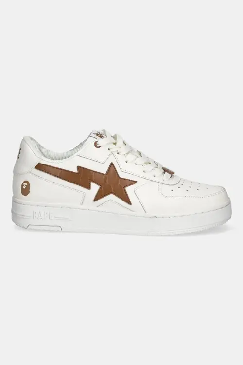 Кожаные кроссовки A Bathing Ape BAPE STA ICON #1 M2 цвет белый 1L30191306