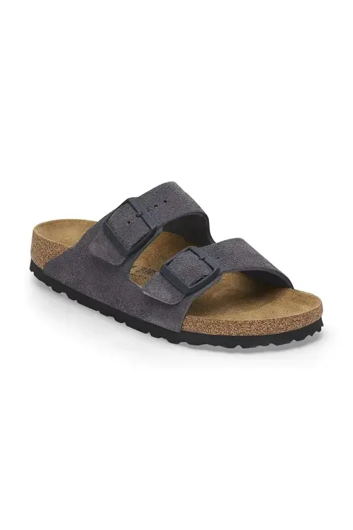 Замшевые шлепанцы Birkenstock Arizona мужские цвет серый 1028603