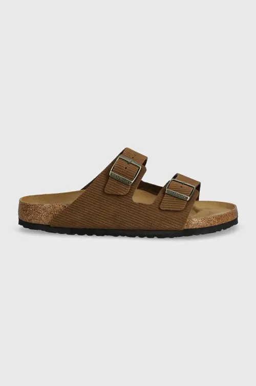 Замшевые шлепанцы Birkenstock Arizona мужские цвет коричневый 1028280