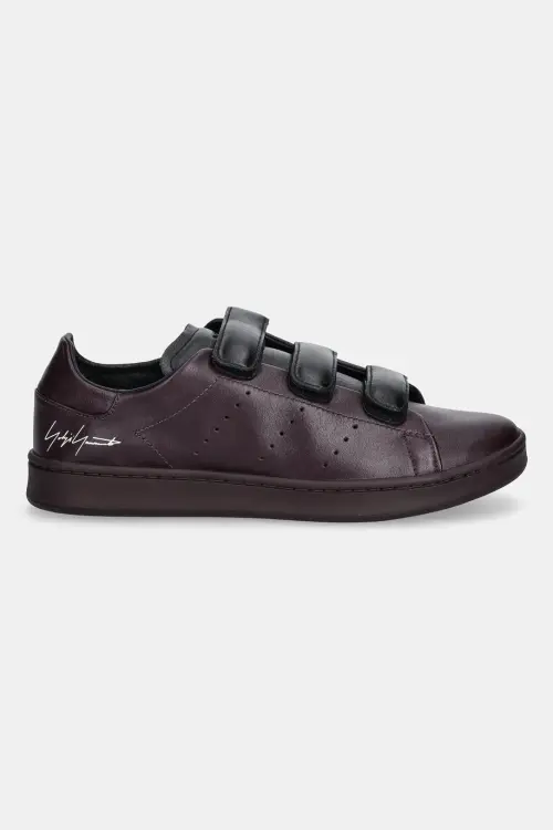 Кожаные кроссовки Y-3 Stan Smith Velc цвет бордовый JR6641