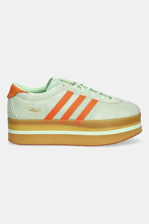 Замшевые кроссовки adidas Originals Gazelle Stack цвет зелёный JR8180