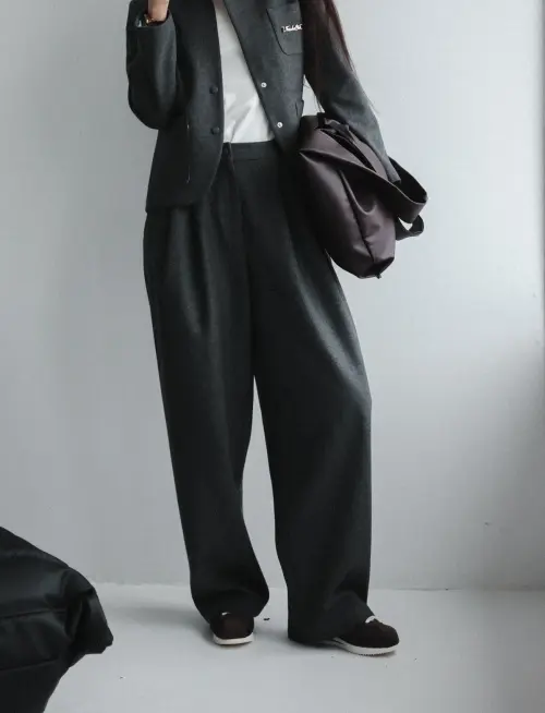 Брюки Tassha Yu Wooly Boss Pants Grafit  Melange 