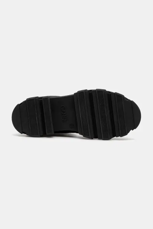 Сапоги GANNI Cleated High Chelsea Boot цвет чёрный на плоском ходу