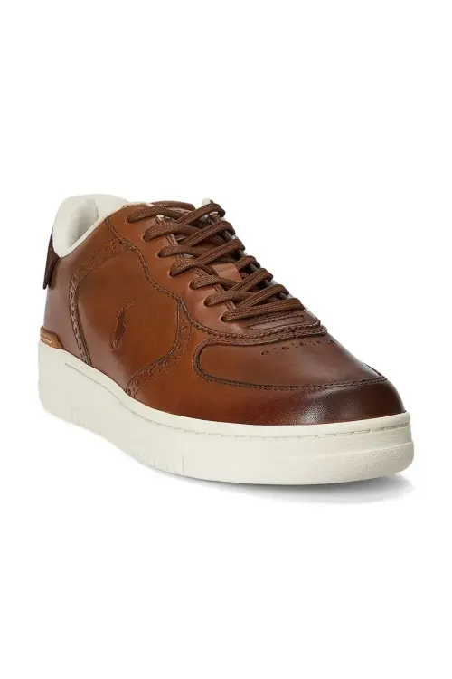 Кожаные кроссовки Polo Ralph Lauren Mastr Ct Bro мужские цвет коричневый 809960990002