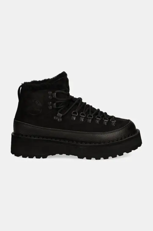 Ботинки из нубука Diemme Sesto Shearling цвет чёрный на платформе с утеплением DI23FWSEW-I01X060BLK
