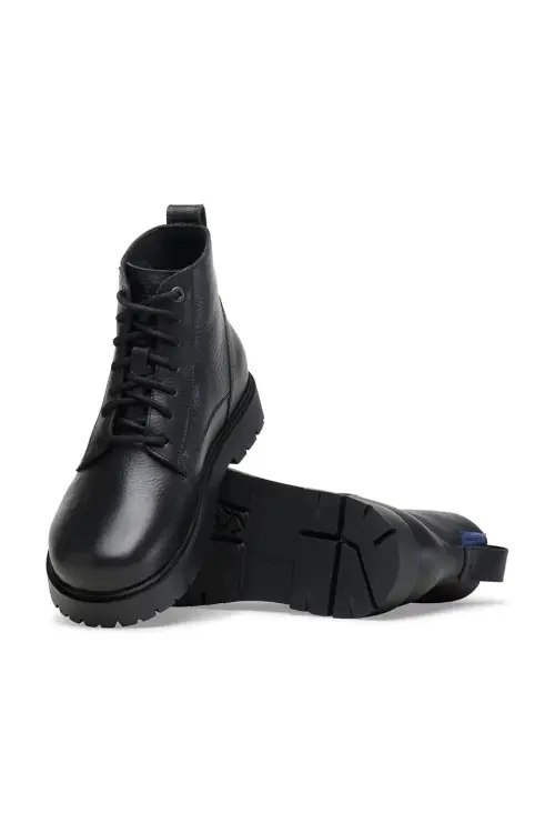 Кожаные полусапоги Birkenstock Highwood Lace Mid цвет чёрный на плоском ходу