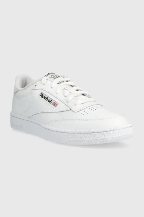 Кожаные кроссовки Reebok Classic CLUB C 85 GZ1605 цвет белый GZ1605-FTW/FT/BL