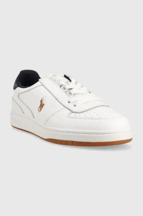 Кожаные кроссовки Polo Ralph Lauren Polo Crt цвет белый 809877610001
