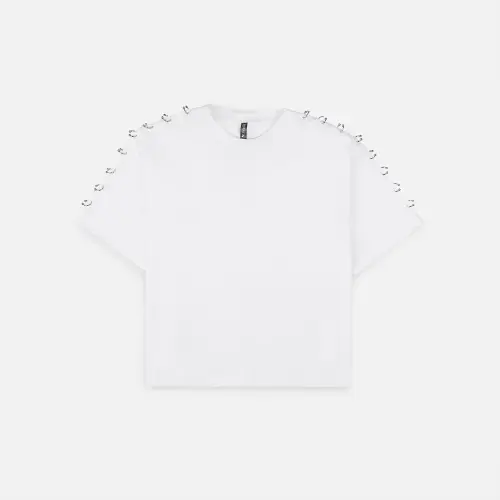 Футболка Tassha Yu Piercing Silver Tee Milk White 