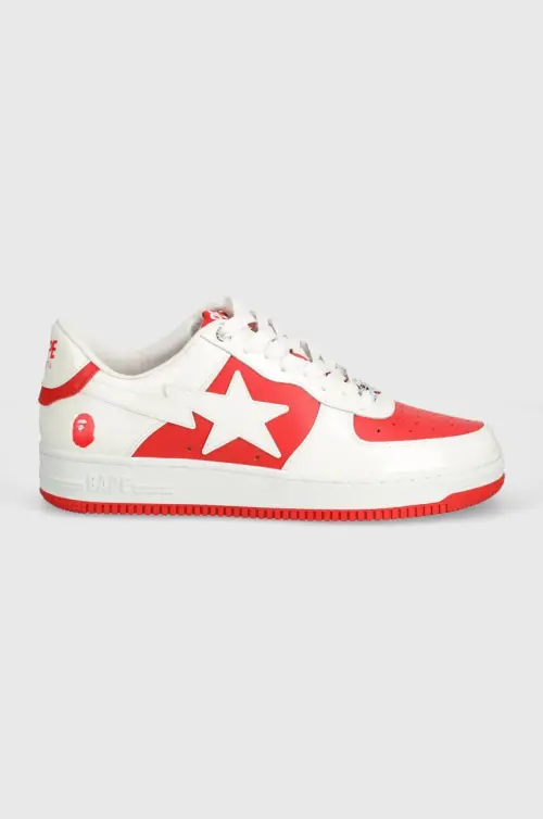 Кожаные кроссовки A Bathing Ape Bape Sta #6 M2 цвет красный 1K30191328