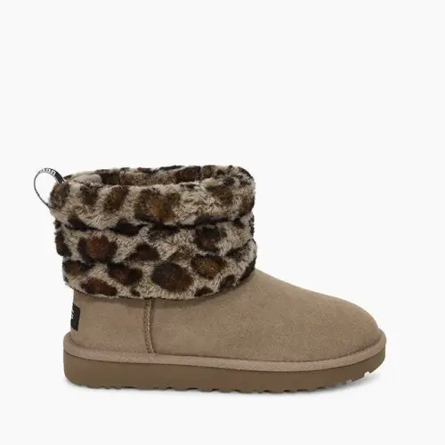 UGG W Fluff Mini Quilted Leopard 1105358 AMP