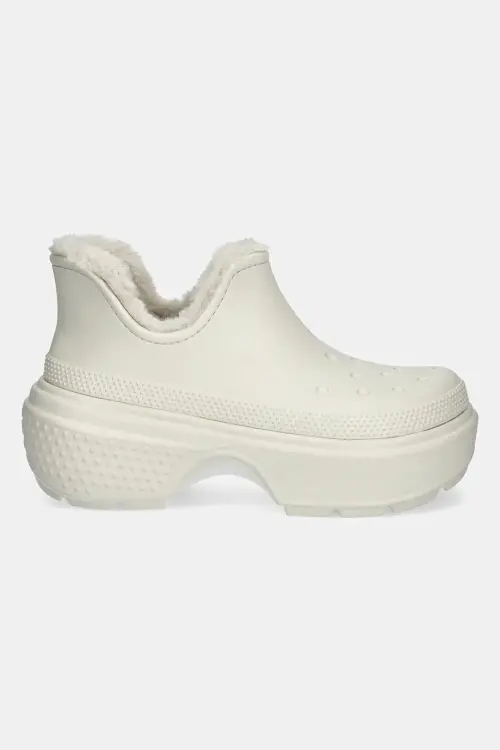 Полусапожки Crocs Stomp Lined Shorty Boot женские цвет бежевый на платформе с утеплением 210673.0JI