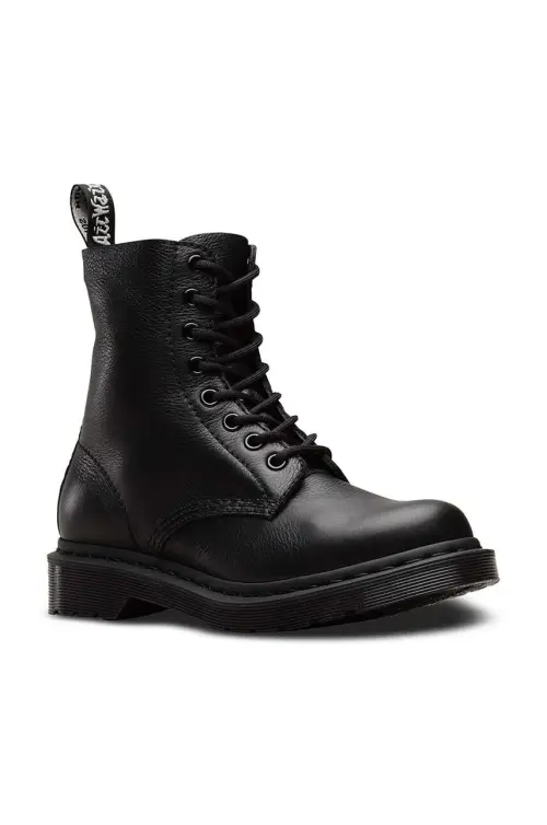 Кожаные полусапоги Dr. Martens 1460 Pascal MONO женские цвет чёрный на плоском ходу 24479001-BLACK