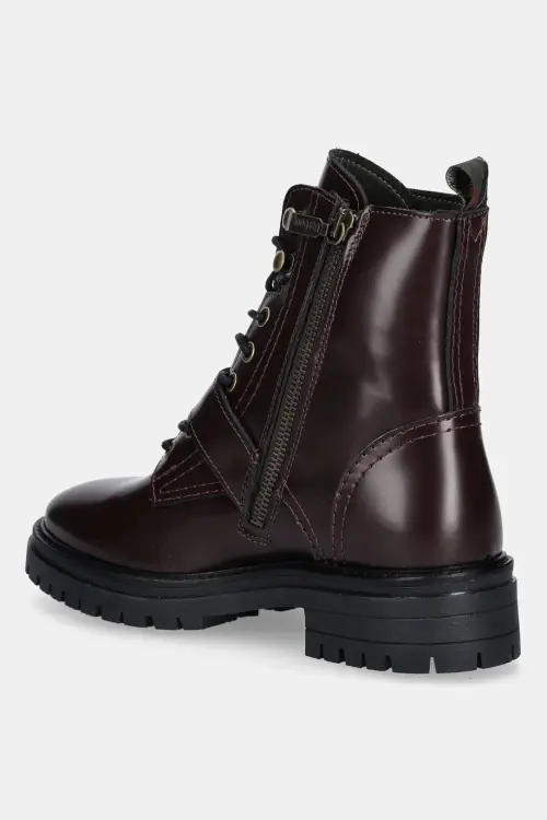 Кожаные полусапоги Barbour Ouseburne цвет бордовый на плоском ходу