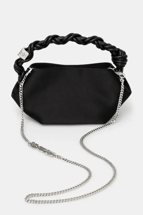 Сумочка GANNI Bou Bag Mini Soir Satin цвет чёрный A6340
