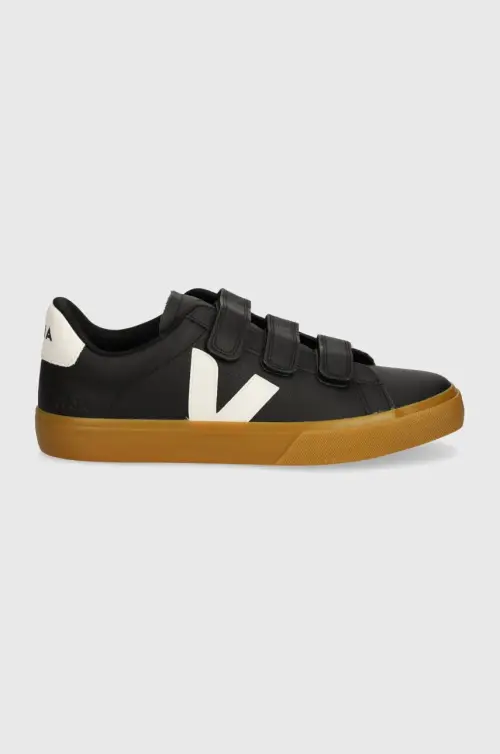 Кожаные кроссовки Veja Recife Logo цвет чёрный RC0503698B