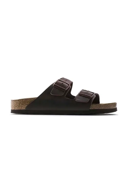 Кожаные шлепанцы Birkenstock Arizona мужские цвет коричневый