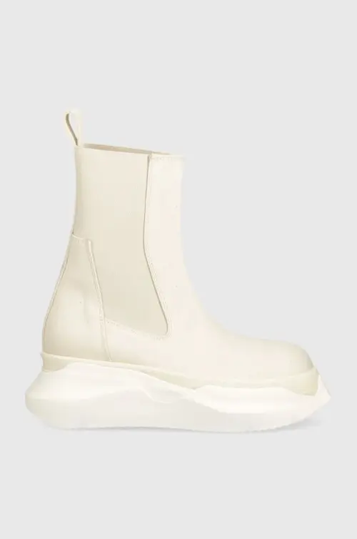 Ботинки Rick Owens Woven Boots Beatle Abstract женские цвет бежевый на платформе DS01D1846.NDK.211