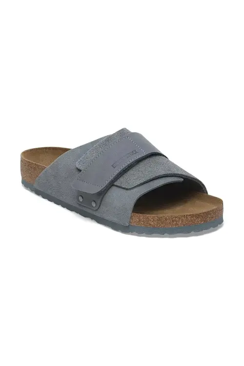 Кожаные шлепанцы Birkenstock Kyoto мужские цвет серый 1029144