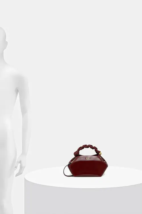 Сумочка GANNI Bou Bag Small Patent Oleatex цвет бордовый