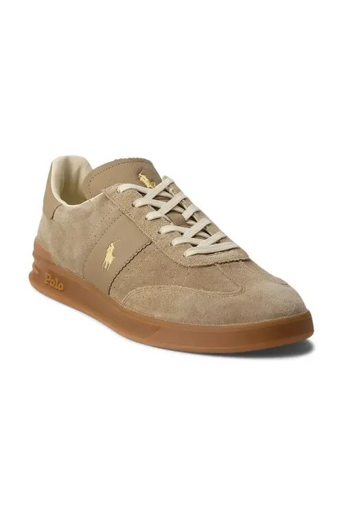 Замшевые кроссовки Polo Ralph Lauren Hrt Aera Pp цвет бежевый 809978010002