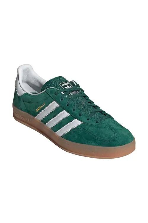 Замшевые кроссовки adidas Originals Gazelle Indoor цвет зелёный IG1596